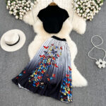 Luxury pleated skirt set
